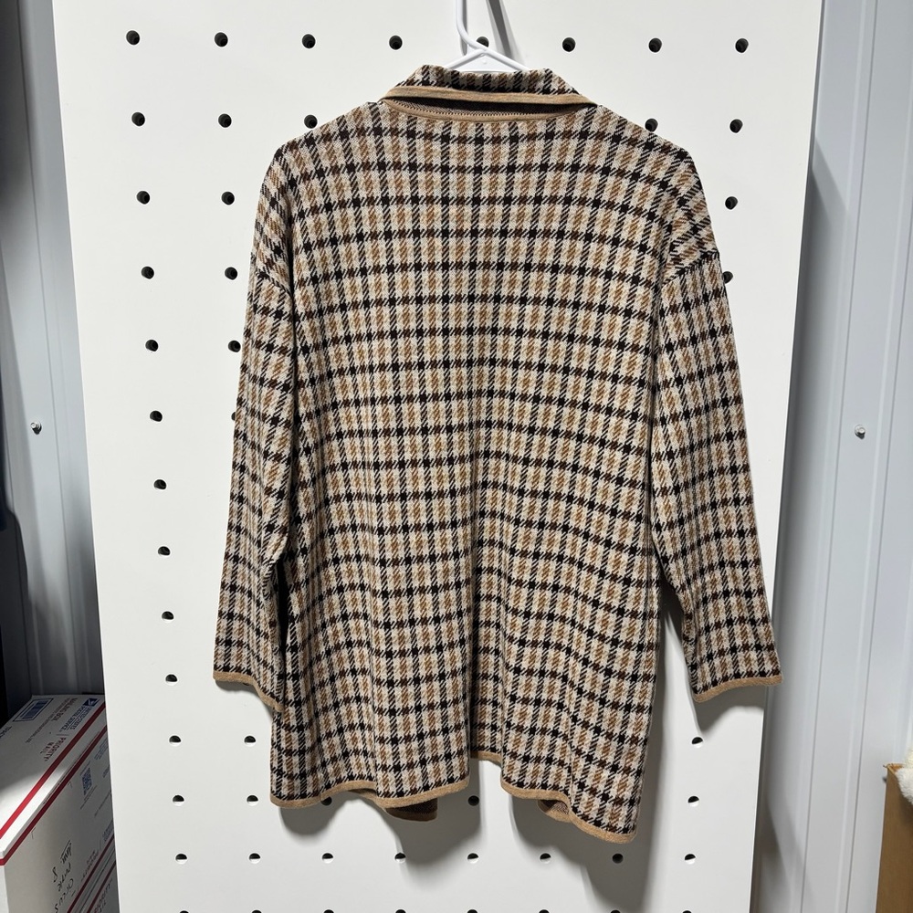NWT LOFT Plaid Open Sweater Blazer Size MP - Picture 4 of 4